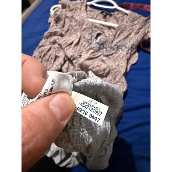 American Eagle flowy ruffle paisley dolman sleeve tunic‎ blouse womens XXL boho - Picture 9 of 10